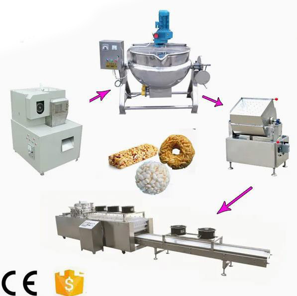 Хлопнутый торт риса делая машину/машину хлопьев сопея для пшена, пшеницы