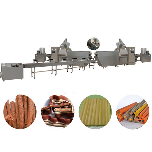 Небольшая собака косточки обрабатывает технологическую линию корма для домашних животных, машину создателя собачьей еды извива